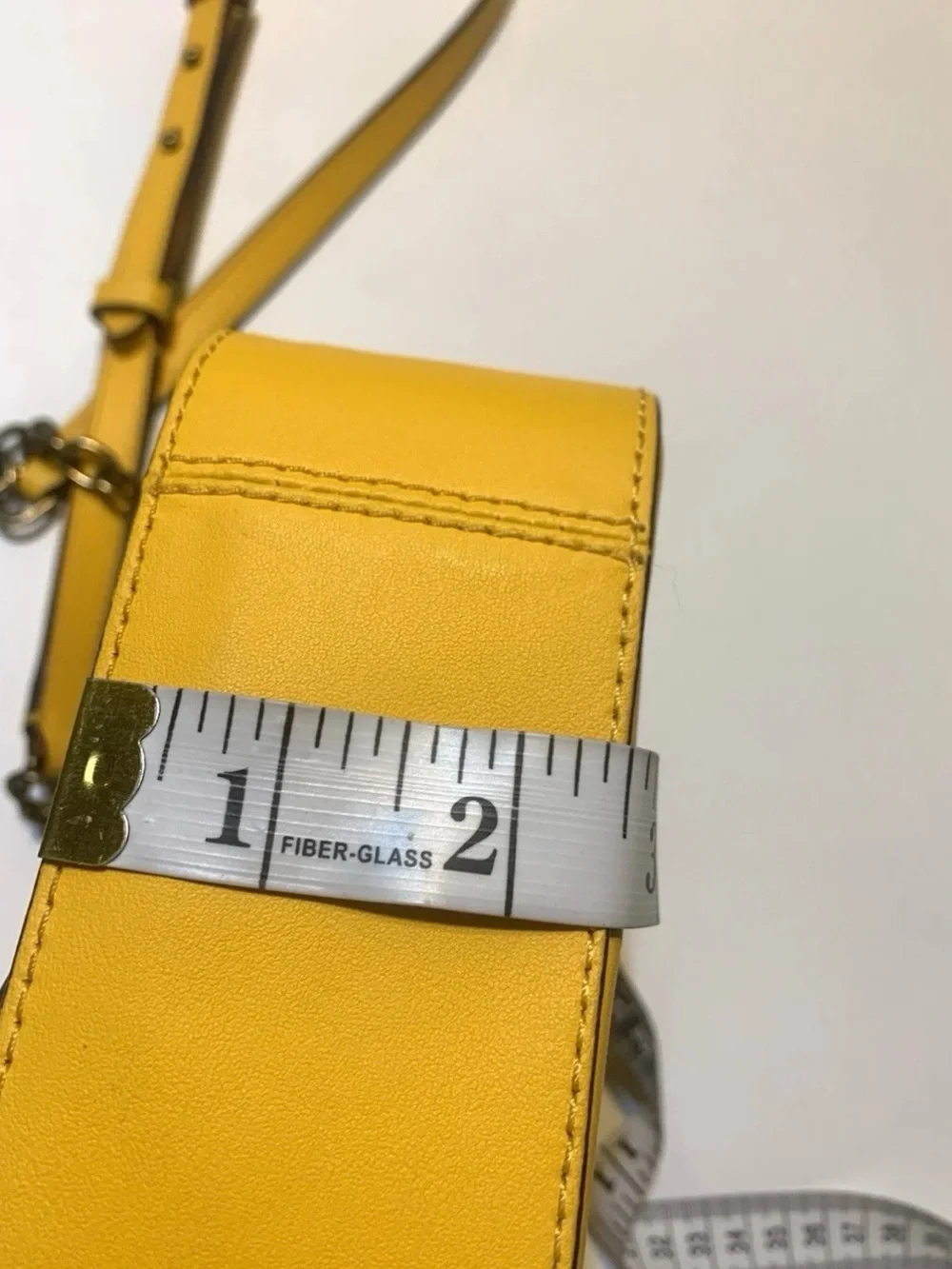 Ralph Lauren Yellow Leather Crossbody Bag with Turn-Lock Closure